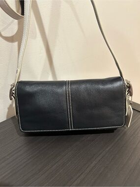 Coach Vintage Legacy Leather Mini Flap Bag in Navy/White Style#4280 EUC